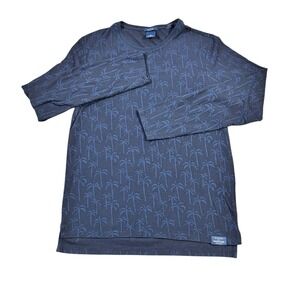 Scotch & Soda T Shirt XL Mens‎ Blue Palm Trees Long Sleeve Stretch